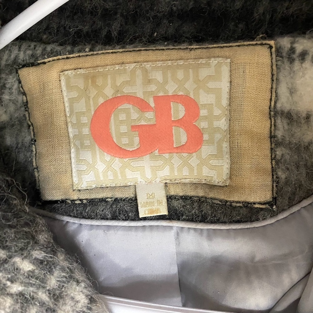 GB Plaid Pea Coat Double Breasted Outerwear Women’s M - Picture 3 of 9